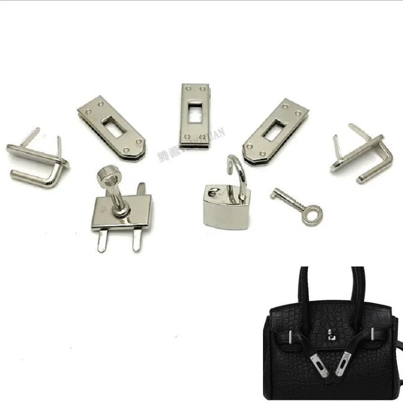 

10 set Silver brand handbags large 8-piece set of lock luggage hardware accessories 1 set of zinc alloy high-end lock ring