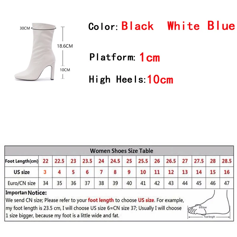 White Women Ankle Boots High Quality PU Leather Ladies Square Heels Pumps Fashion Zipper Office Chelsea Autumn Shoes