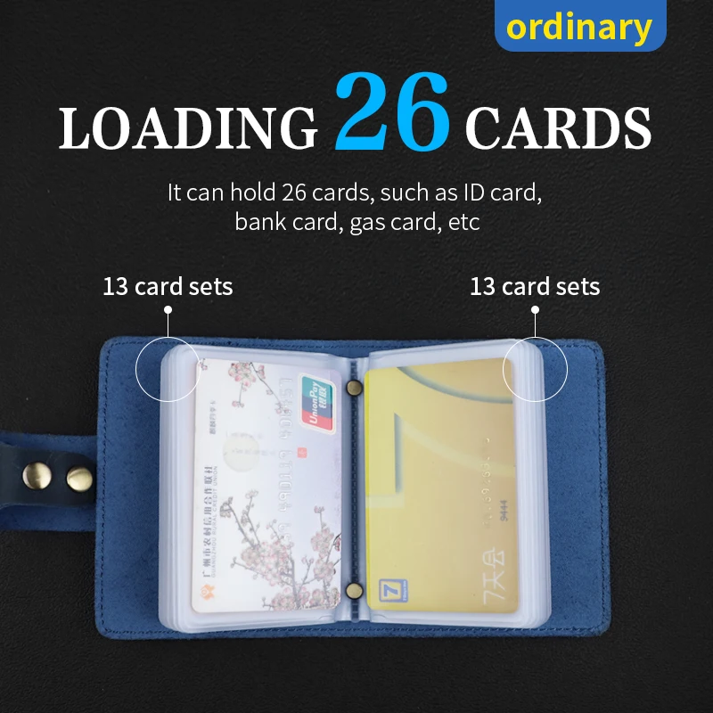 Multi-Slot Card Holder Box Handmade Genuine Leather Credit Cards Business Bus Card Slot Bag Retro Portable Cards Wallet Travel