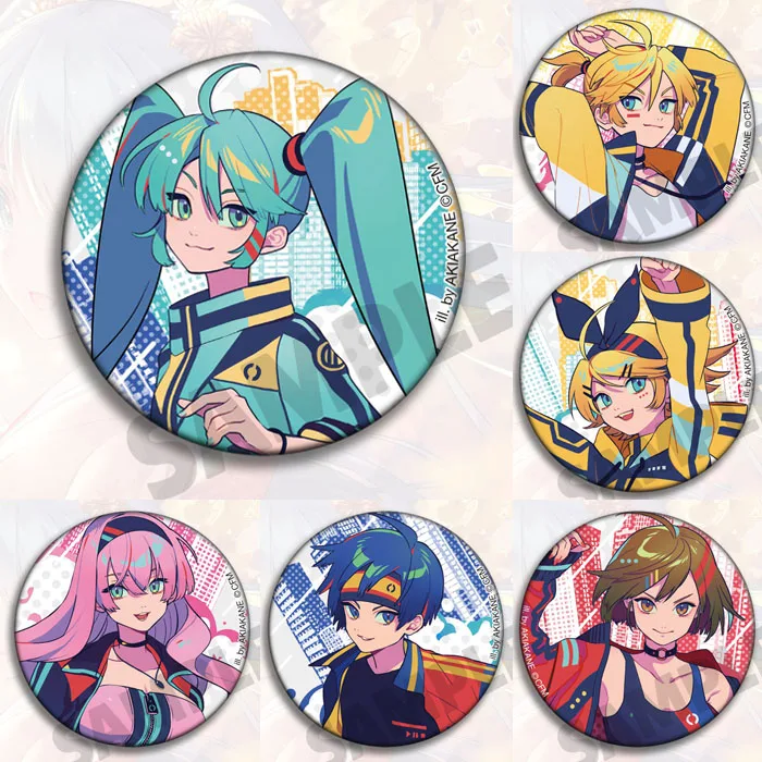 Hatsune Miku Kaito Meiko Badge Anime Figure Brooch Hatsune Miku Kaito Meiko Anime Brooch Badge Accessories Toys Periphery Gifts