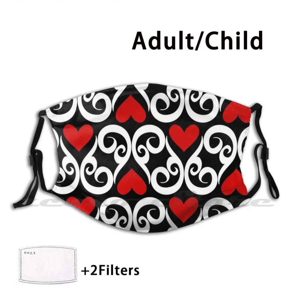 

Queen Of Hearts Off With Their Heads Mask Cloth Reusable Print Filter Washable Hearts Queen Of Hearts Bound