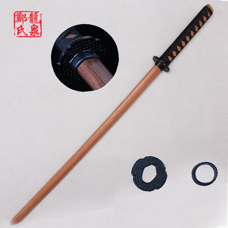 Katana LaidoHard wood 100cm Kendo Practice Sword Oak Decorative Bokken Samurai Red Black Color Brandon Swords