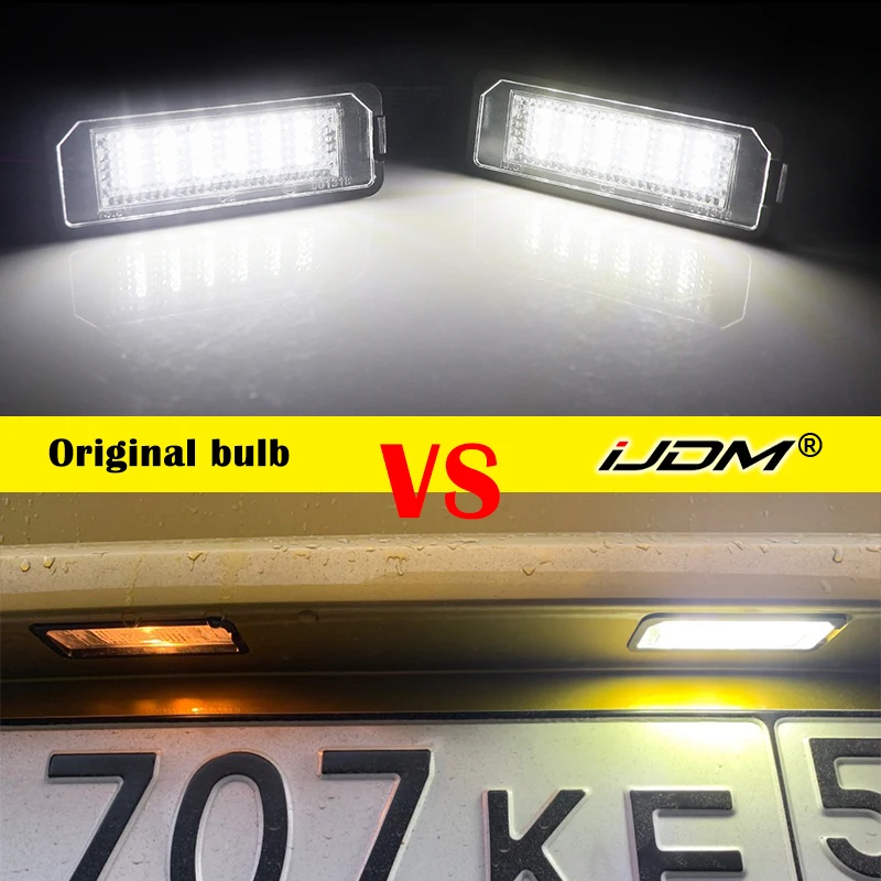 For VW GTi Golf 4 5 6 7 MK4 MK5 MK6 MK7 Passat B7 CC EOS Scirocco Beetle 2PCS LED Number License Plate Lights With Canbus image 4
