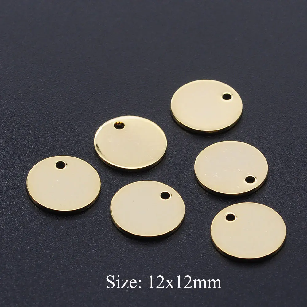 10pcs/lot 316 Stainless Steel    6mm-12mm Round Blank Charms Wholesale Top Quality Never Tarnish Jewelry Making Charms