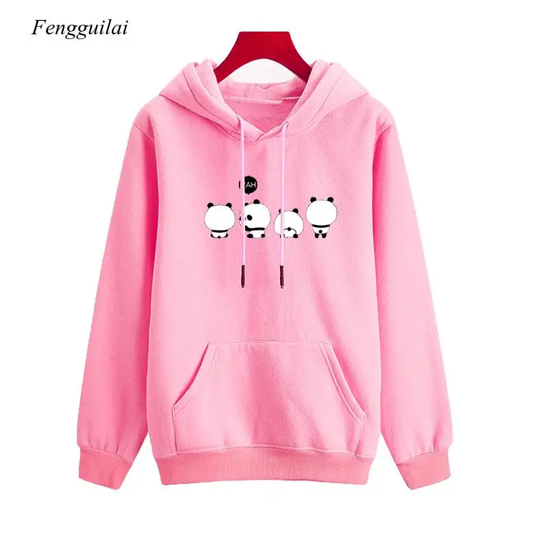 Print Hoodies Women Hooded Oversize Pullovers Harajuku Warm Kawaii Female Loose Streetwear Sweatshirts