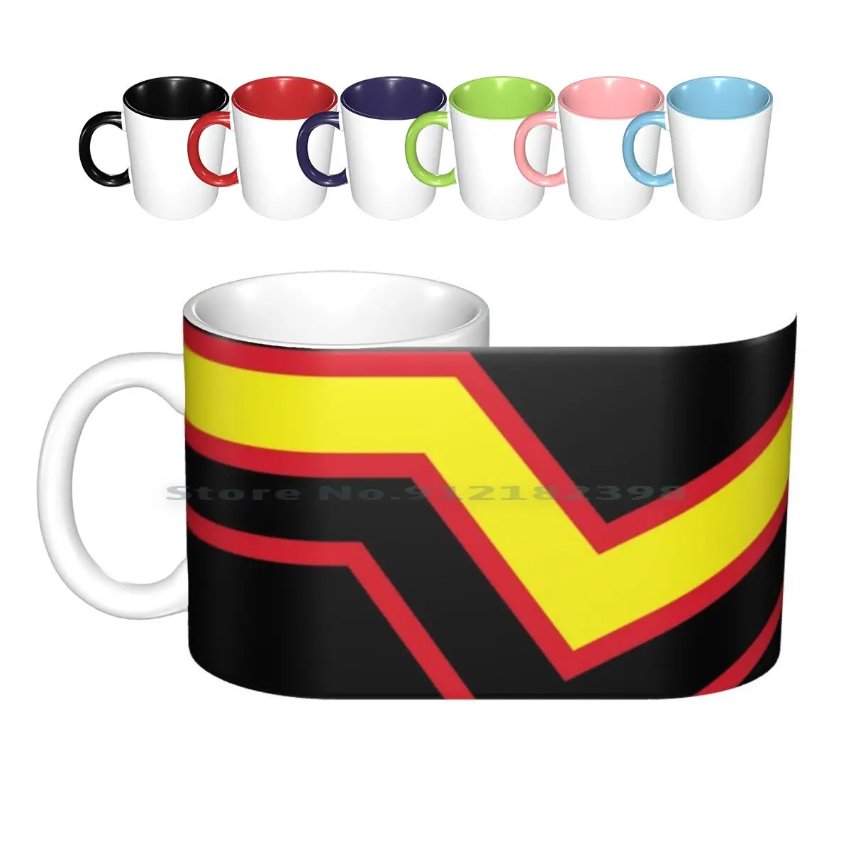 Black Red Yellow Stripe Rubber Latex Pride Flag Ceramic Mugs Coffee Cups Milk Tea Mug Rubber Latex Gay Pride Flag Symbol Fetish