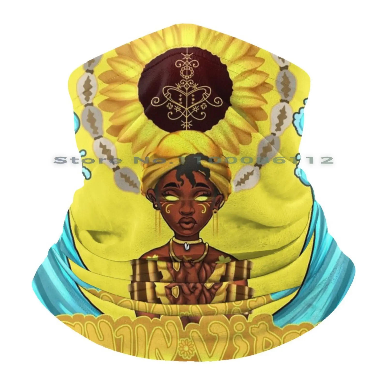 Oshun Vibes Beanies Knit Hat Oshun Orisha Orisa Sunflowergang Pan African Blackartist Vodun Voodoo Hoodoo Cowrie Shell Goddess