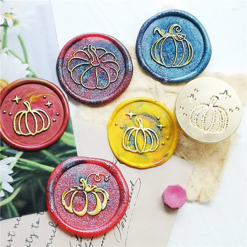 Pumpkin sealing wax stamp creative Pumpkin Wax Seal Stamp DIY Thanksgiving seals Crafts Wedding stamp Card Invitation Decoration