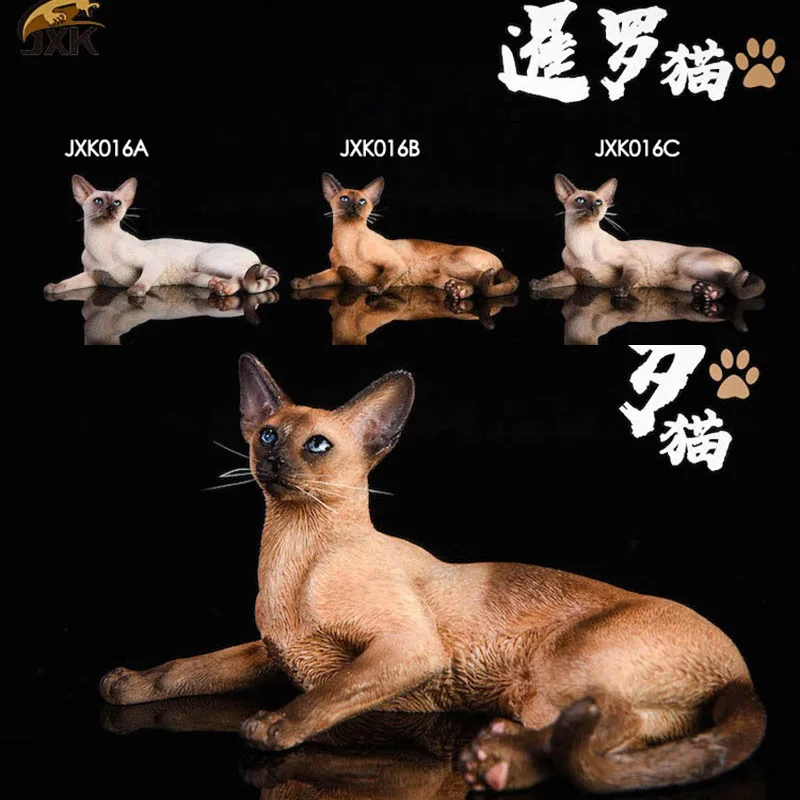 1/6 Scale Jxk016 Siamese Cat Sitting Simulation Model Accessory Pet Cat Animal For 12'' Action Figure As Gift Toy Souvenir