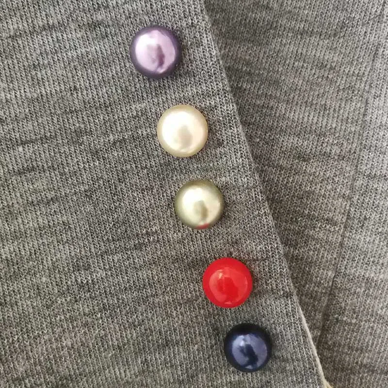 10pcs Button Brooch Imitation Pearl Circle Brooch Pins PU Button Trendy Metal Sweater Collar Hijab Pin Brooch Jewelry Accessorie