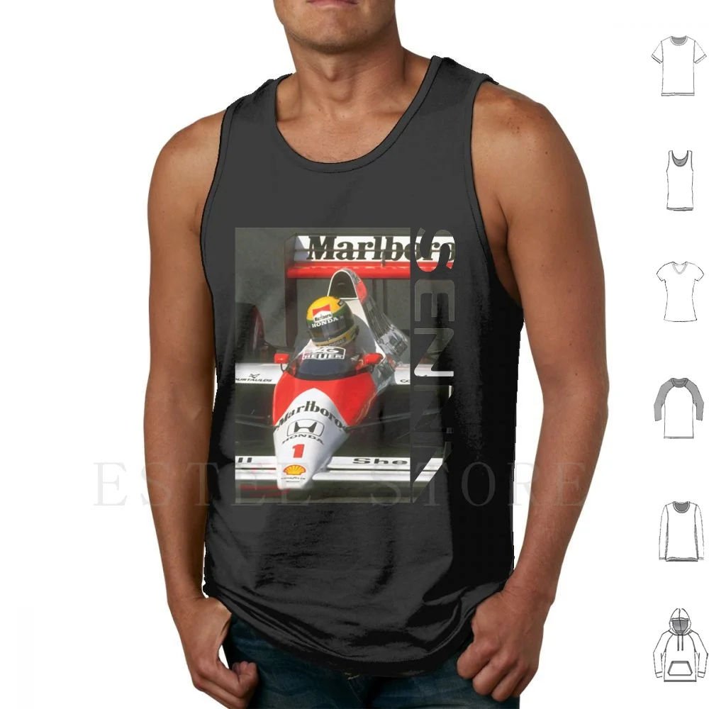 Ayrton Senna Tank Tops Vest Sleeveless Kangoo Koleos Captur Sandero Master Espace Fluence Kwid Car Logan Clio 2019