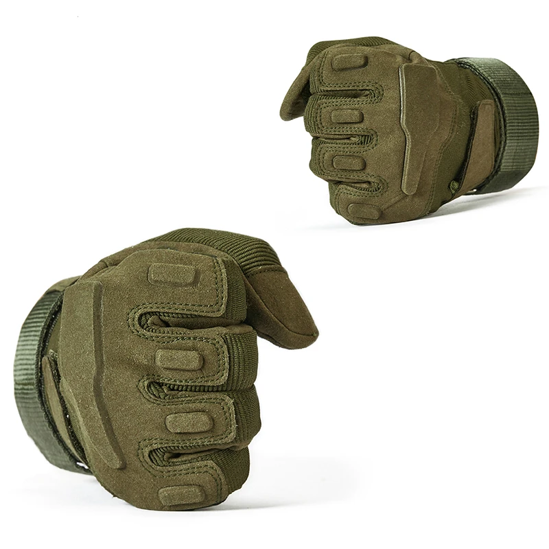 Motorcycle non-slip sweat-absorbent full-finger gloves thickened tactical anti-cut gloves