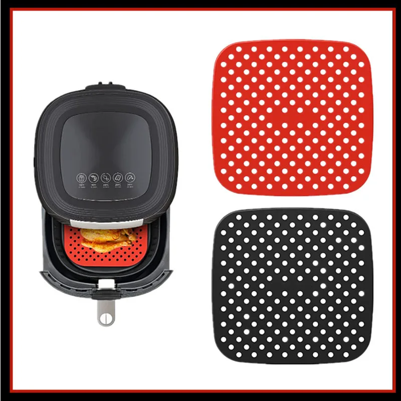 Food Steamers Available For 7.5/8/8.5/9 inches Air Fryer Pot Mat Silicone Pad Kitchen Accessories Reusable