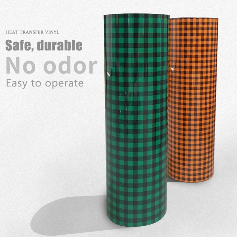 Nieuwe Collectie Pu Plaid Textuur Warmteoverdracht Vinyl Hot Stempelen Afdrukken Film Voor T-shirt Kleding Diy 30X100Cm fijne Folie Promot