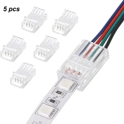 5 Stuks Led Connector 2/3/4pin Led Strip Connector Voor 8Mm 10Mm Rgb Tape Smd 5050 Ws2811 Led Strip Licht Draad Of Strip Aansluiting