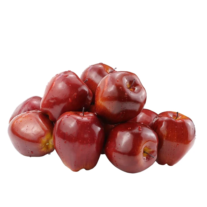 12 Pcs Fake Fruit Apples Artificial Apples Lifelike Simulation Red Apples Home House Decor for Still Life Kitchen Decor