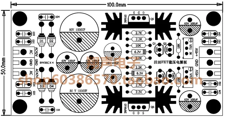 Scheda di alimentazione amplificatore di potenza ad alta tensione FET scheda di alimentazione amplificatore di potenza ad alta tensione