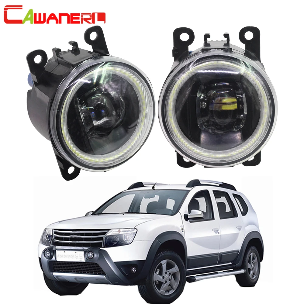 

Cawanerl For Dacia Duster Closed Off-Road Vehicle 2010-2015 Car 4000LM LED Lamp Fog Light Angel Eye DRL Daytime Running Lamp 12V