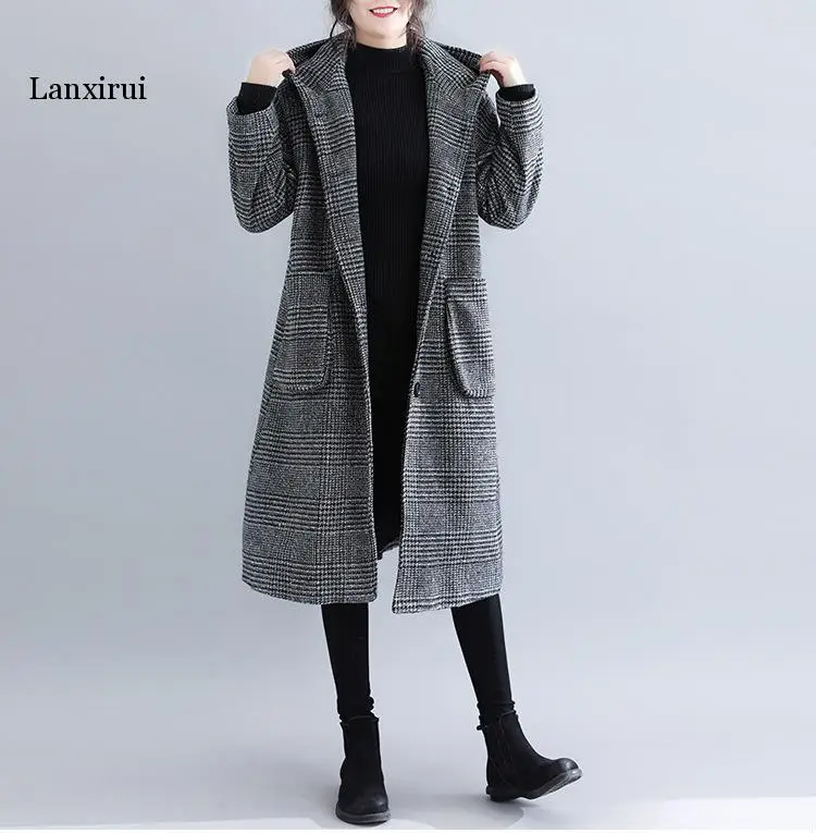 

Winter New Elegant Women's Hoodie Coat Double-Faced cotton Long Sleeve Slim Mid-Length Overcoat Hooded Coat Women Outwear