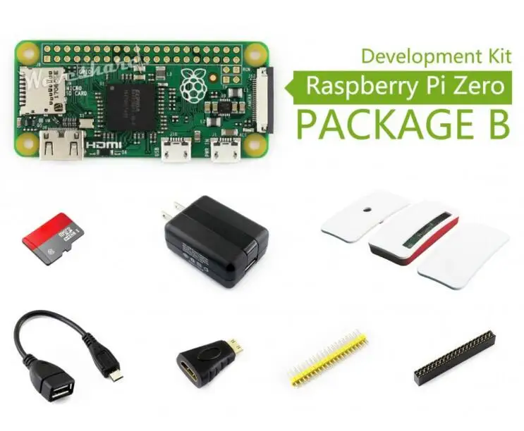 Raspberry Pi Zero W  Case Package B,With Mini HDMI to HDMI Adapter, Micro USB OTG Cable,Official Case,Micro SD Card etc