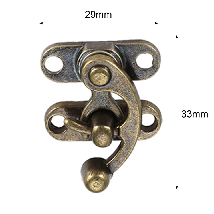 2pc Latch Buckle Horn Hasp Padlock Clasp Alloy Hook w/screw Wood Jewelry Box Toggle Lock Antique Bronze/Gold 29*33mm Old Fashion