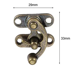 2 pz chiusura a scatto fibbia corno Hasp lucchetto chiusura gancio in lega con vite scatola di gioielli in legno attiva/disattiva blocco bronzo antico/oro 29*33mm vecchia moda