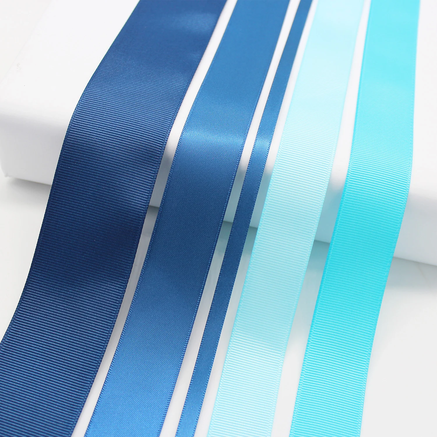 5 Meter/Lot Largest Collection Blue Solid Color Grosgrain Ribbon Satin Ribbon Many Widths Available For DIY Crafts Accessories