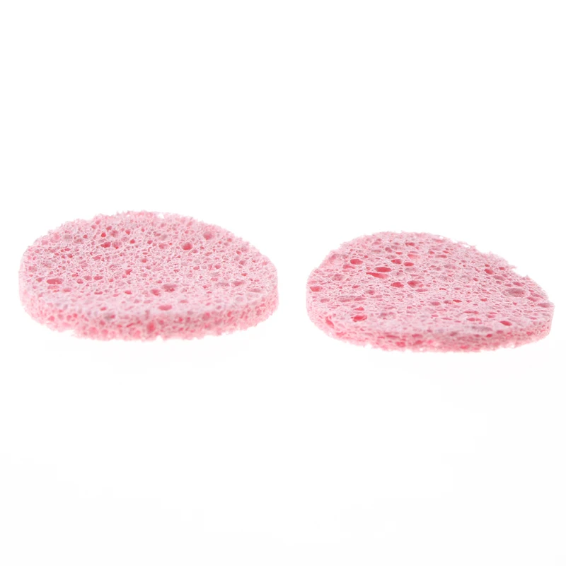 5Pcs/Set 6cm Women Girls Face Washing Tool Natural Wood Fiber Face Wash Cleansing Round Sponge Beauty Makeup Cleaning Tools