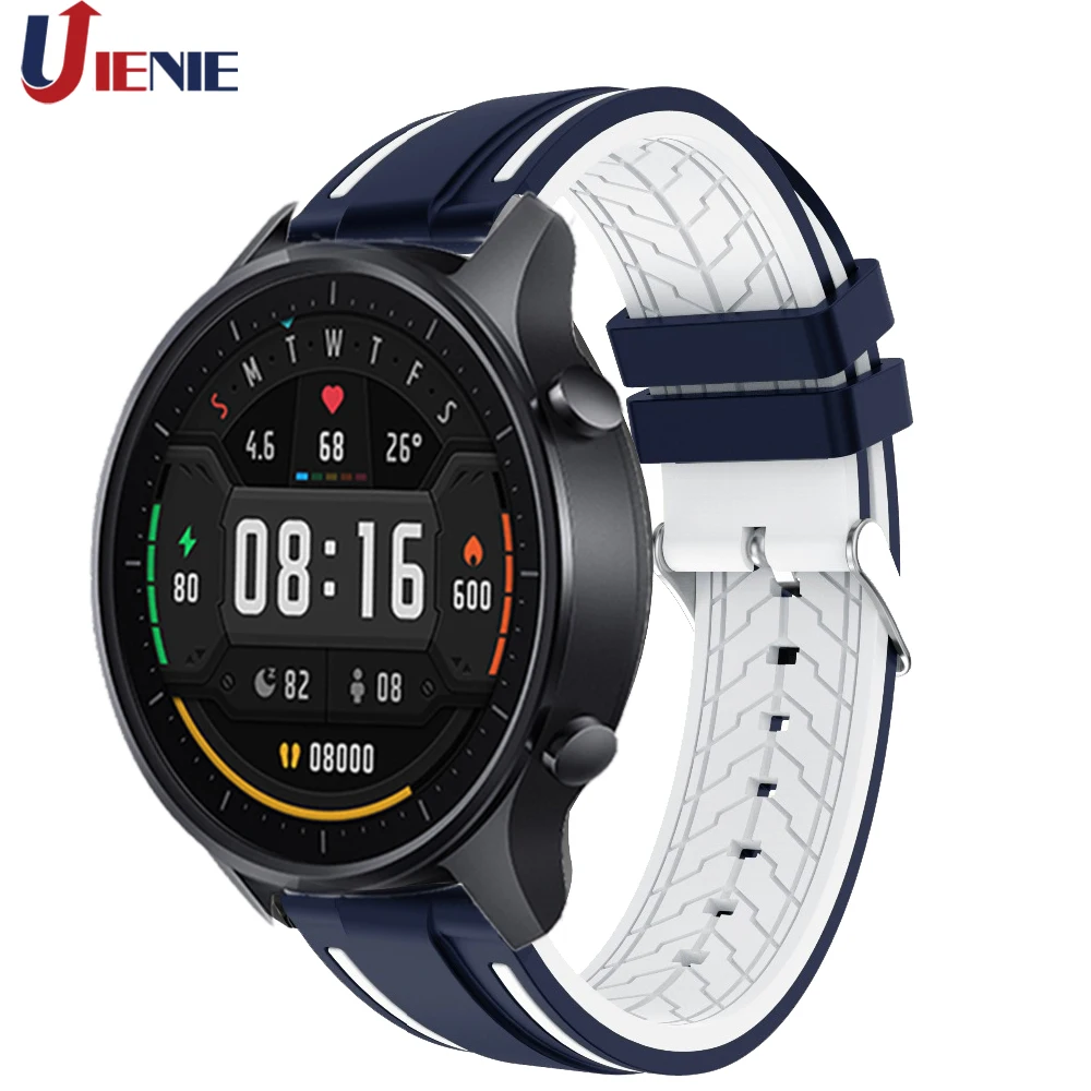 สายรัดข้อมือซิลิโคนสำหรับ Xiaomi Mi สีสมาร์ทนาฬิกาสร้อยข้อมือกีฬาสายรัดข้อมือสำหรับ Huami Amazfit Stratos 3 2/GTR 47 มม.