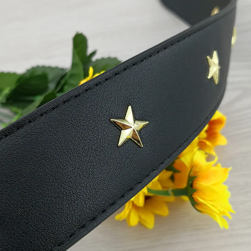 Alça de ombro única para mulheres, cinto de substituição de estrela, bolsa de couro colorida feminina peças alças, PU 64cm, nova moda