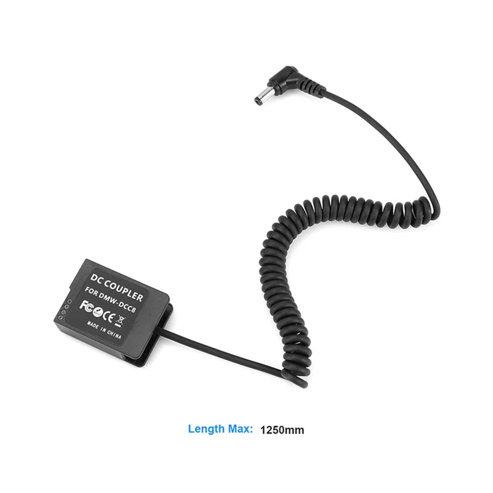 CAMVATE Panasonic doppio DMW-BLC12 (DCC8) batterie fittizie a 2.1mm femmina e maschio spina cavi cc per FZ200/FZ300/ FZ1000/FZ2500/G5