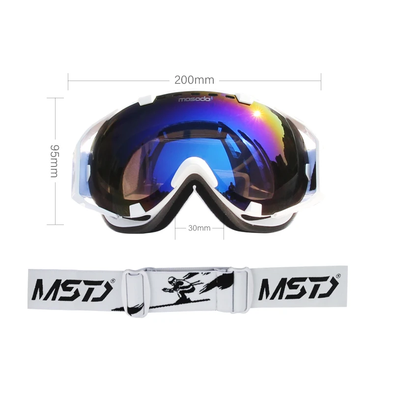 Mosodo OTG Ski Goggles Snow Glasses Anti-fog UV400 Protection Men Women Snowboard Eyewear Double Lens Snowmobile Skiing Goggles