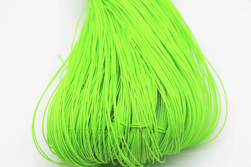 400meters 100m Polyester1mm Cord Fluorescent green String Thread jewely bracelet rope Textile Garment Bags diy accessories