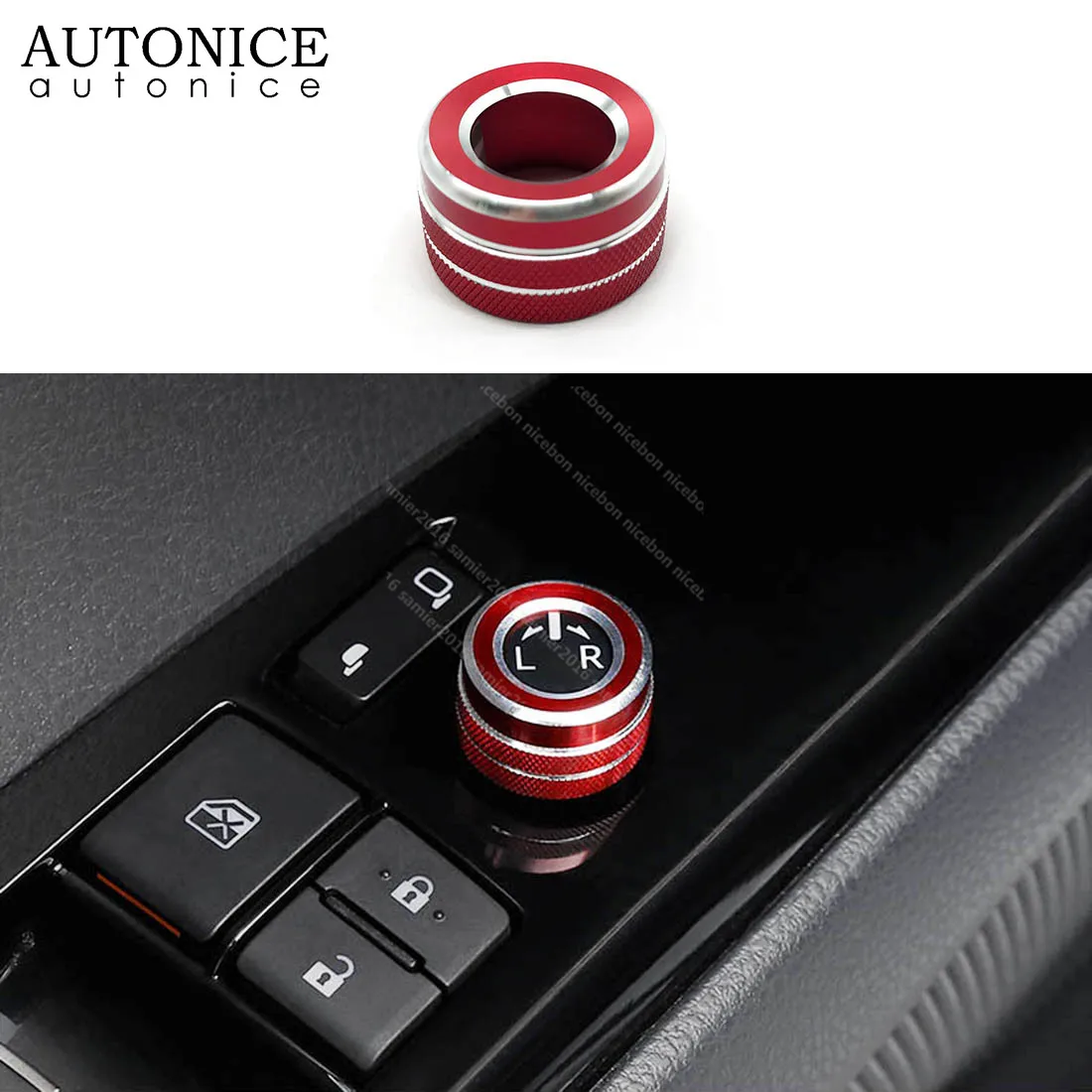 aluminium alloy Rearview Mirrors Switch decoration Ring Cover trim fit For toyota Camry 2018-2019