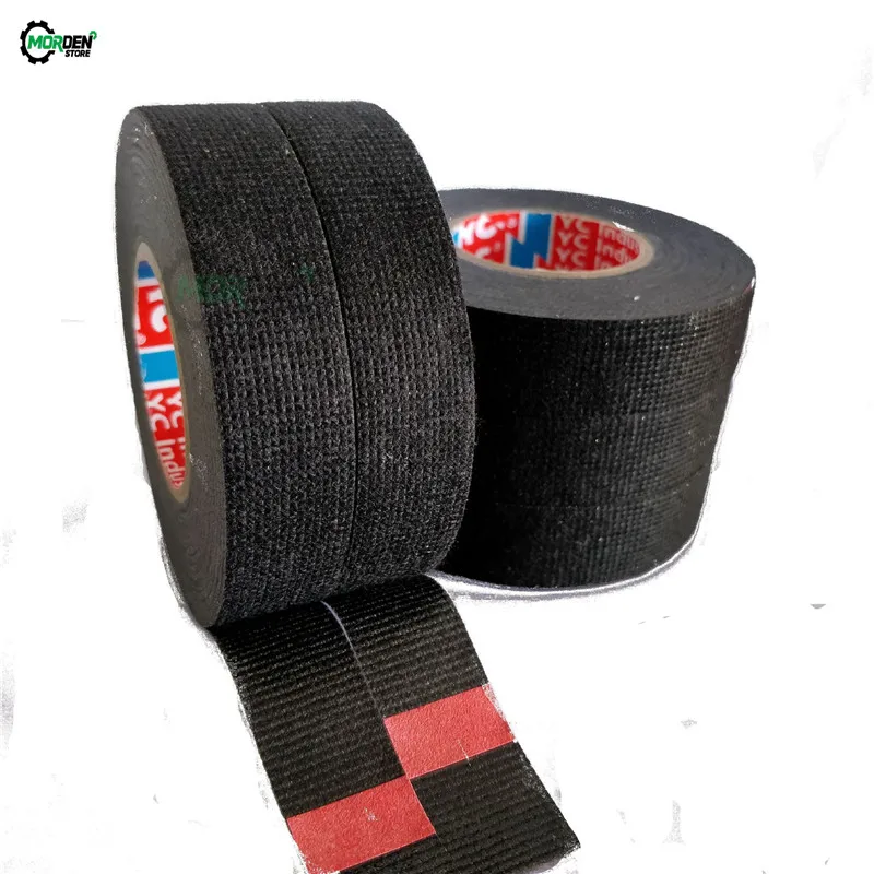 Length 15M Heat-resistant Adhesive Fabric Tape For Car Auto Cable Harness Wiring Loom Protection Width 9/15/19/25/32MM Dropship