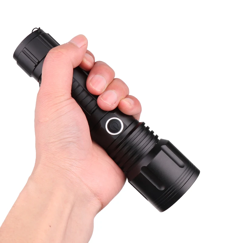 XHP70 Powerful Led Flashlight Torch Aluminum Zoomable Waterproof IPX6 Power 18650 or 26650 Battery FlashLight Camping Light 20W