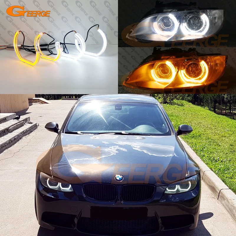 

For BMW 3 Series E90 E91 E92 E93 M3 Coupe Cabriolet Ultra Bright Day Light Turn Signal DTM M4 Style LED Angel Eyes Halo Rings