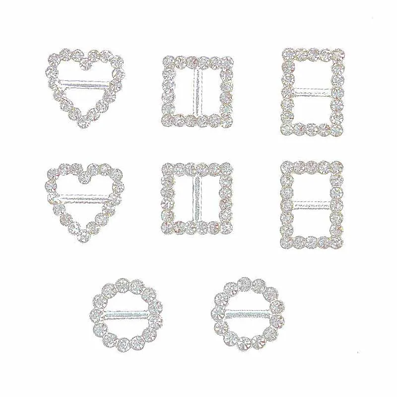 20Pcs Metal Buckles With Rhinestone For Bikini Bra Decoration Diy Belt Rings Sewing Bag Accessories bra rings and sliders strap