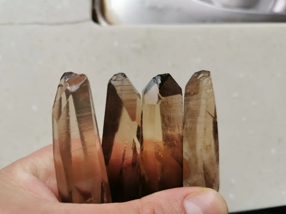 2.2lb  NATURAL Smoky Lemurian Seed Quartz Crystal Point + Terminated Wand Specimen