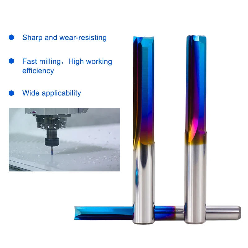1 adet 2 Flüt Düz Uçlu Değirmen Karbür Yönlendirici Bit Ahşap, PVC, Plastik CNC Gravür Freze Araçları 4mm/6mm Shank freze kesicisi