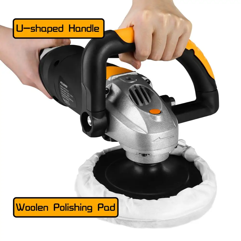 DEKO 127V 1600W Electric Polisher 3200rpm 180mm Variable Speed Auto Polishing Machine Car Polisher Floor Sanding Waxing Tools