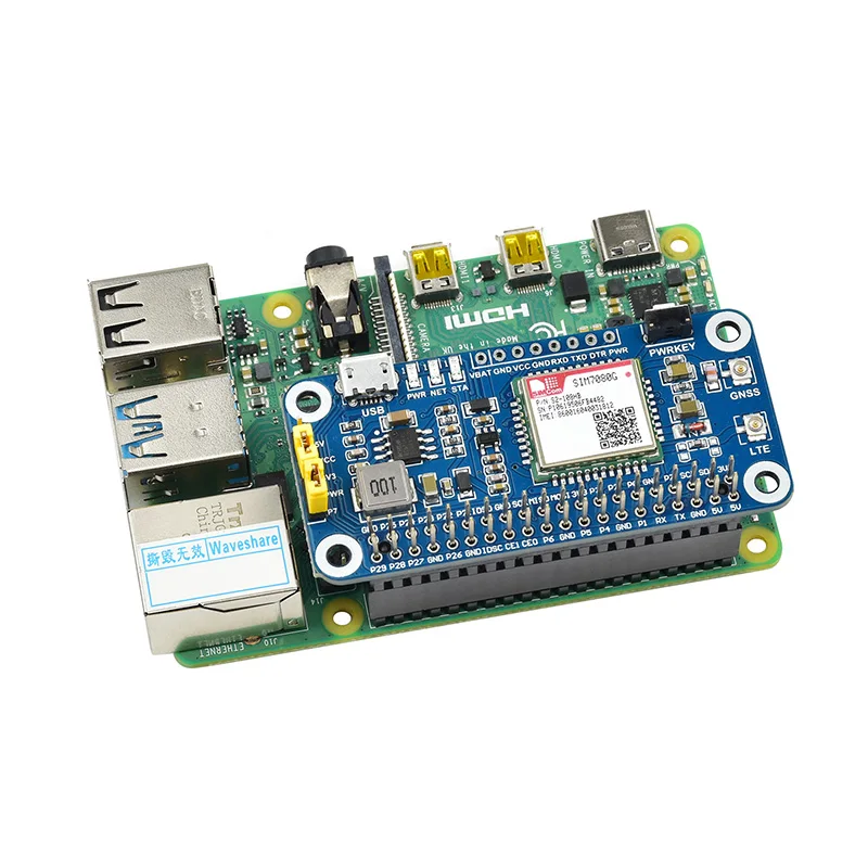 Imagem -03 - Estoque Raspberry pi Sim7080g Simcom Lte Cat-m Nb-iot Hat para Raspberry pi Zero com 2b 3b Plus 4b em