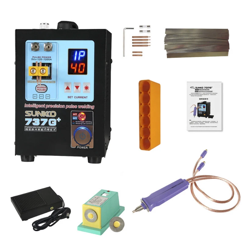 SUNKKO 737G + بقعة لحام ل 18650 بطارية لحام 4.3KW السلطة التلقائي نبض ماكينة لحام نقطي مع باليد لحام القلم
