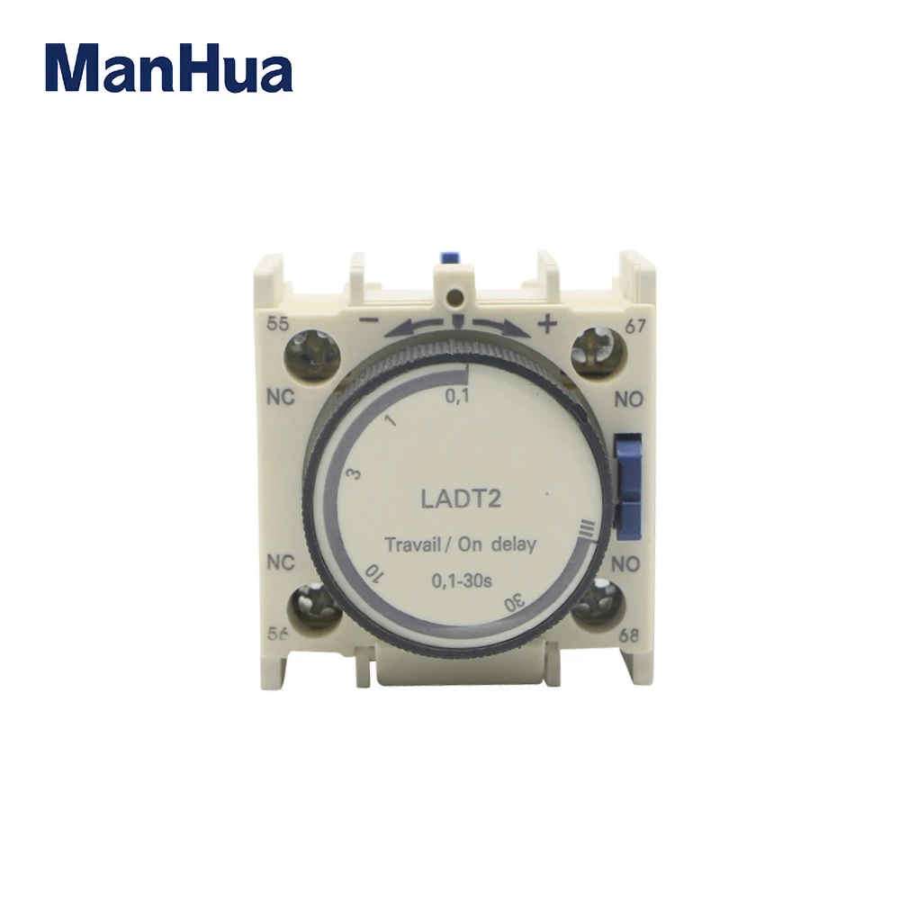 ManHua New Product  Travail/On Delay Block 0.1-30s China Factory Direct Supply AC Contactor Module LADT2