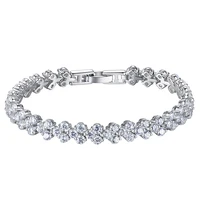 Bracelet en diamant Moissanite de laboratoire romain en or blanc 14K, Bracelets de fiançailles et de mariage pour femmes, bijoux de mariée 5