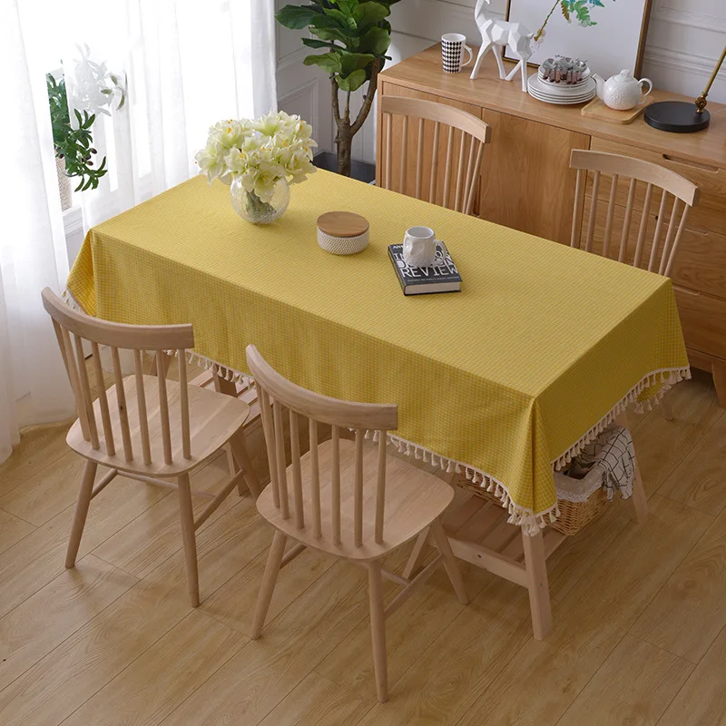 

Japanese Striped Pattern Tablecloth Tassel Decor Restaurant Table Cloth Dinning Room Tablecloth Desk Dustproof Covers 1 Piece