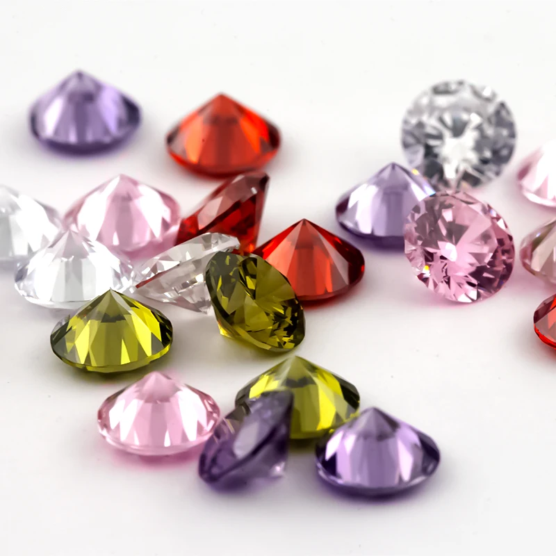 1~12mm 5A Runde Lose Zirkonia-Steine Weiß Olivgrün Rosa Granat Amethyst Mix 5 Farben CZ Edelsteine für Schmuckherstellung – Detail 20