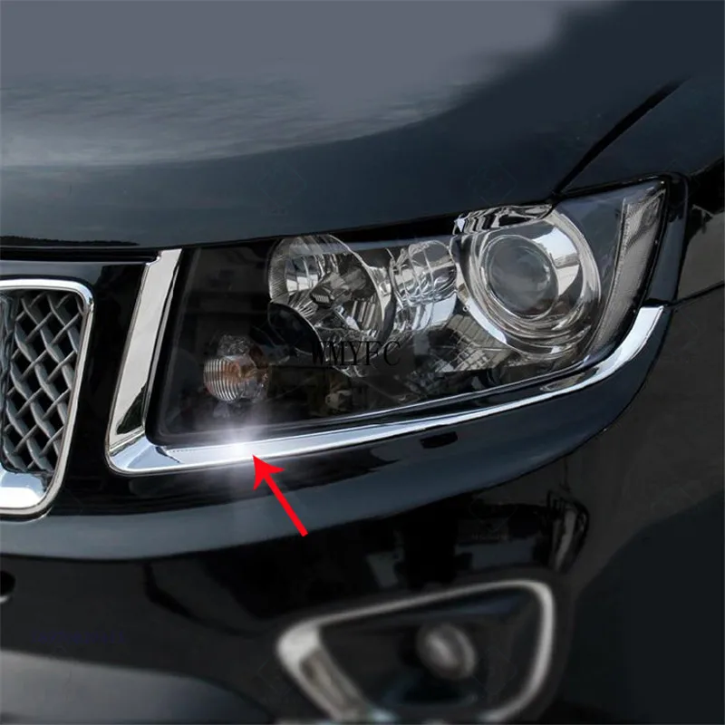 

Передняя лампа для бровей, головной свет, крышка для век, отделка для Jeep Compass 2011 2012 2013 2014 2015