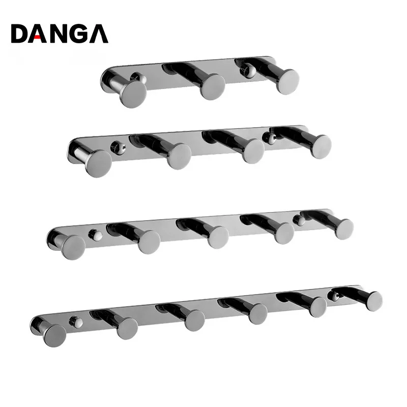3/4/5/6 Pcs Towel Holder Metal Storage Rack Coat Hook Wall-mounted Storage Rack Shower Robe Hook Behind The Door Bathroom Shelf