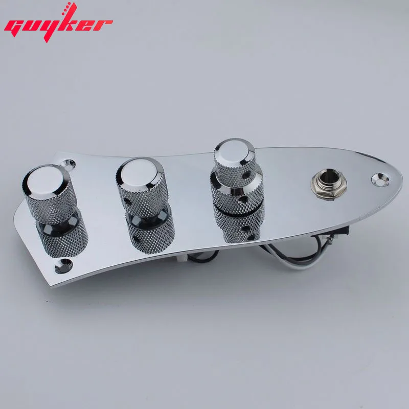 1 Set GUYKER 2-band Preamp/tone control for JB Bass with adjustable GAIN (With Jazz Bass Control Plate+Control Knob)